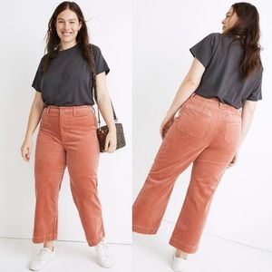 Madewell Slim Emmett Wide Leg Crop Corduroy Pants
